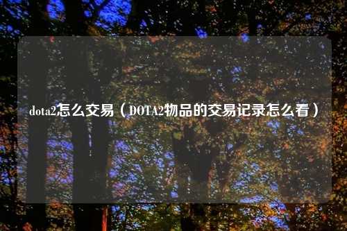 dota2怎么交易（DOTA2物品的交易记录怎么看）