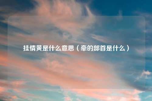 挂情黄是什么意思（牵的部首是什么）