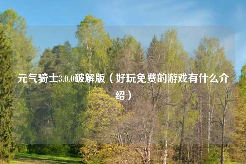 元气骑士3.0.0破解版（好玩免费的游戏有什么介绍）