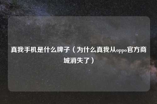 真我手机是什么牌子（为什么真我从oppo官方商城消失了）
