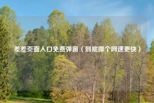 差差页面入口免费弹窗（到底哪个网速更快）