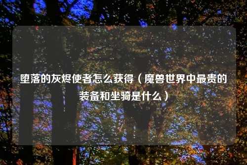 堕落的灰烬使者怎么获得（魔兽世界中最贵的装备和坐骑是什么）