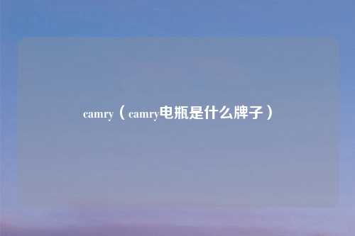 camry（camry电瓶是什么牌子）