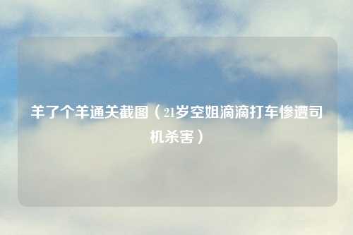 羊了个羊通关截图（21岁空姐滴滴打车惨遭司机杀害）