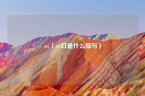 svs（svs灯是什么缩写）