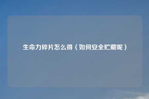 生命力碎片怎么得（如何安全贮藏呢）