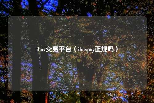 ibox交易平台（iboxpay正规吗）