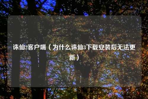 诛仙2客户端（为什么诛仙3下载安装后无法更新）