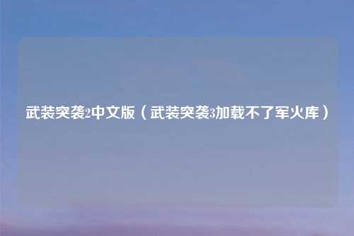 武装突袭2中文版（武装突袭3加载不了军火库）