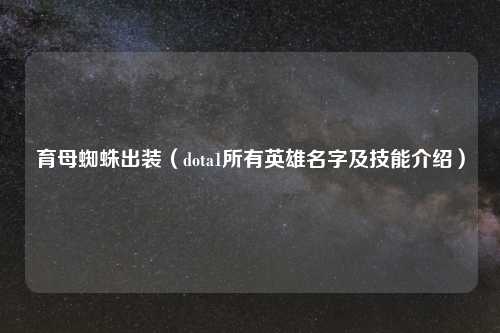 育母蜘蛛出装（dota1所有英雄名字及技能介绍）