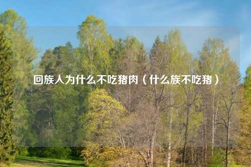 回族人为什么不吃猪肉（什么族不吃猪）