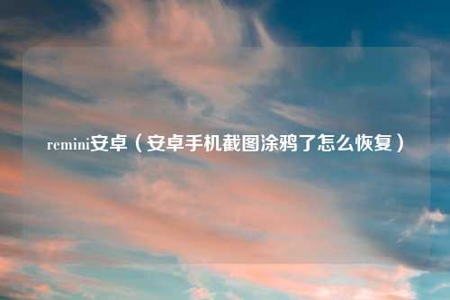 remini安卓（安卓手机截图涂鸦了怎么恢复）
