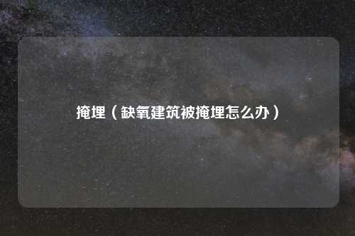 掩埋（缺氧建筑被掩埋怎么办）