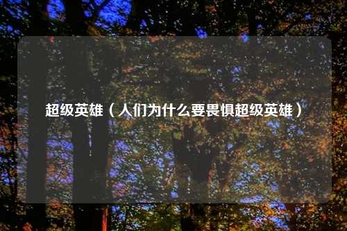 超级英雄（人们为什么要畏惧超级英雄）