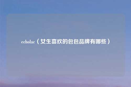 echolac（女生喜欢的包包品牌有哪些）