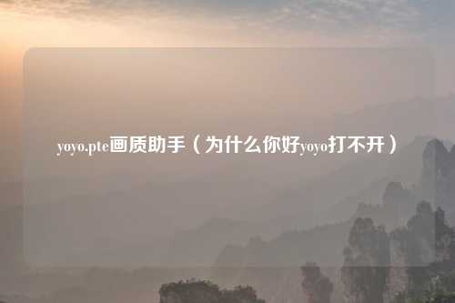 yoyo.pte画质助手（为什么你好yoyo打不开）