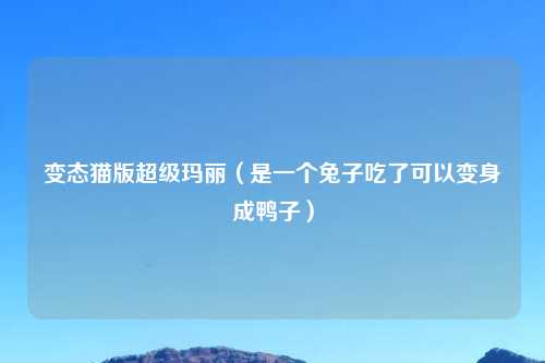 变态猫版超级玛丽（是一个兔子吃了可以变身成鸭子）