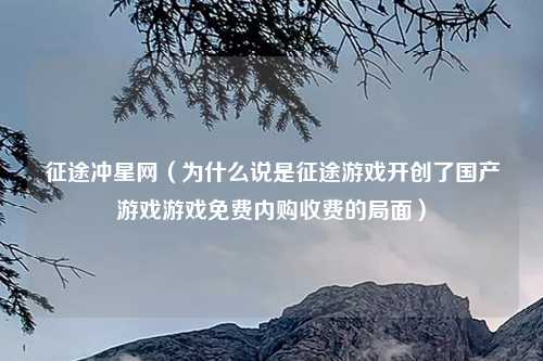 征途冲星网（为什么说是征途游戏开创了国产游戏游戏免费内购收费的局面）
