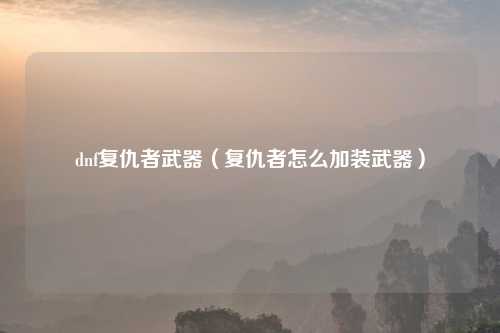dnf复仇者武器（复仇者怎么加装武器）