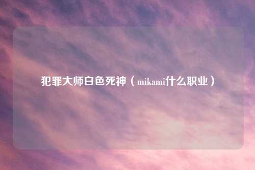 犯罪大师白色死神（mikami什么职业）