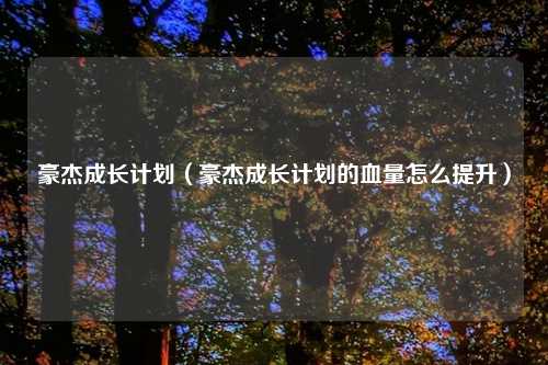 豪杰成长计划（豪杰成长计划的血量怎么提升）