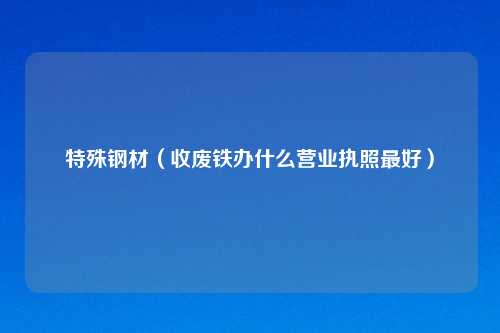 特殊钢材（收废铁办什么营业执照最好）
