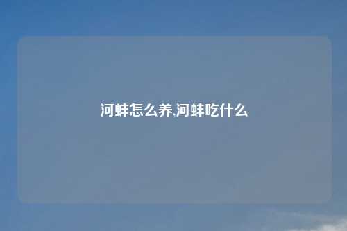 河蚌怎么养,河蚌吃什么
