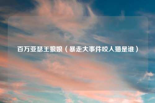 百万亚瑟王狼娘（暴走大事件咬人猫是谁）