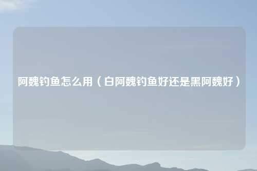 阿魏钓鱼怎么用（白阿魏钓鱼好还是黑阿魏好）