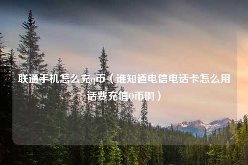 联通手机怎么充q币（谁知道电信电话卡怎么用话费充值Q币啊）