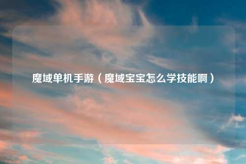 魔域单机手游（魔域宝宝怎么学技能啊）