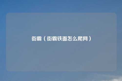 街霸（街霸铁面怎么爬网）
