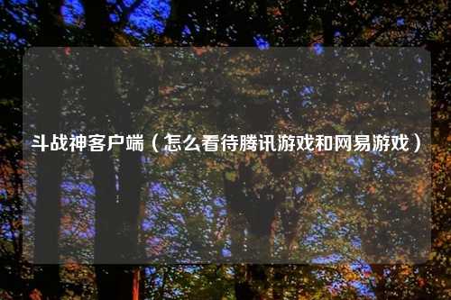 斗战神客户端（怎么看待腾讯游戏和网易游戏）