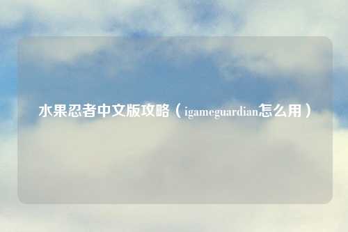 水果忍者中文版攻略（igameguardian怎么用）