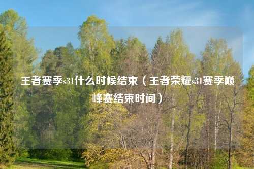 王者赛季s31什么时候结束（王者荣耀s31赛季巅峰赛结束时间）