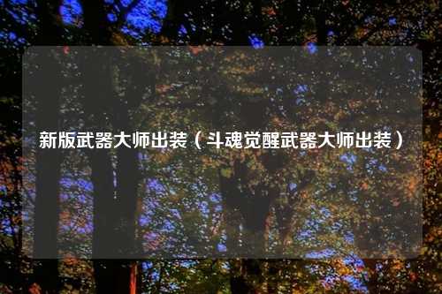 新版武器大师出装（斗魂觉醒武器大师出装）