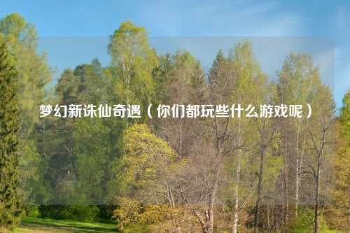 梦幻新诛仙奇遇（你们都玩些什么游戏呢）