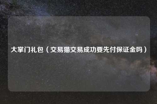 大掌门礼包（交易猫交易成功要先付保证金吗）
