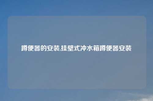 蹲便器的安装,挂壁式冲水箱蹲便器安装