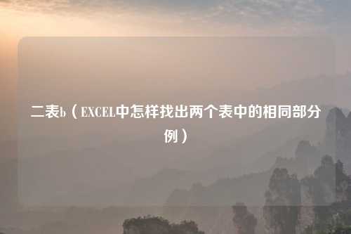 二表b（EXCEL中怎样找出两个表中的相同部分例）