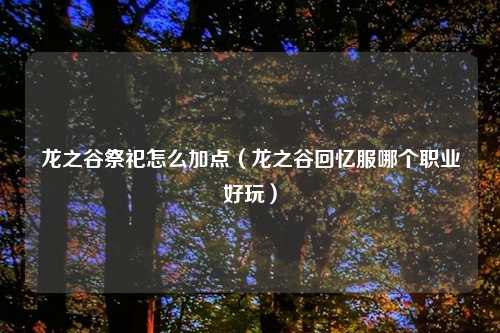龙之谷祭祀怎么加点（龙之谷回忆服哪个职业好玩）