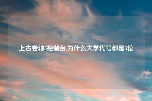 上古卷轴5控制台,为什么大学代号都是5位