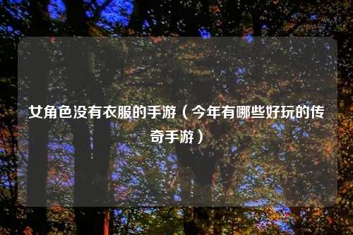 女角色没有衣服的手游（今年有哪些好玩的传奇手游）
