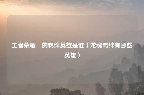 王者荣耀暃的羁绊英雄是谁（龙魂羁绊有哪些英雄）