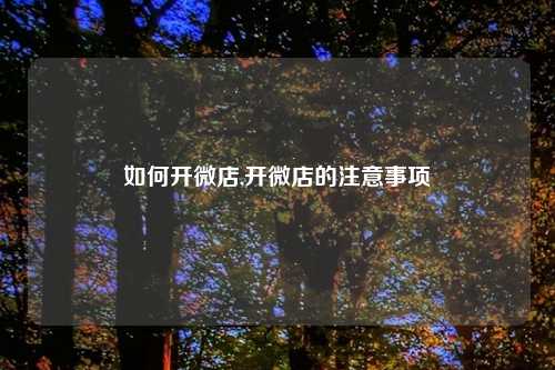 如何开微店,开微店的注意事项