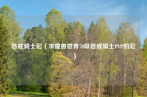 惩戒骑士宏（求魔兽世界70级惩戒骑士PVP的宏）