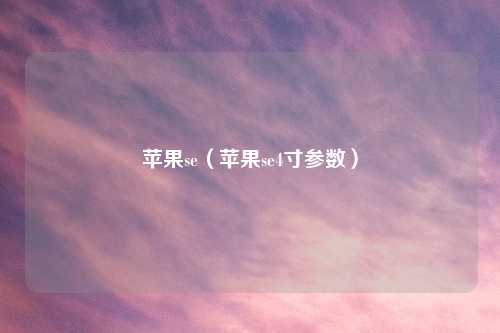 苹果se（苹果se4寸参数）