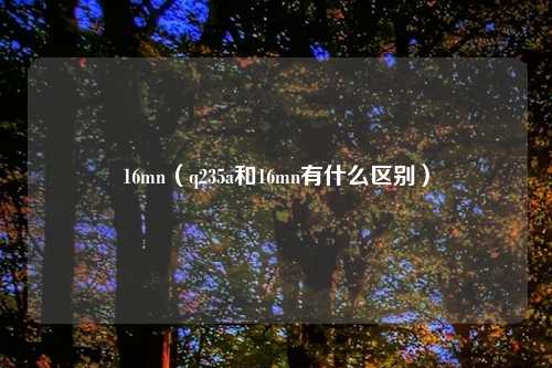 16mn（q235a和16mn有什么区别）