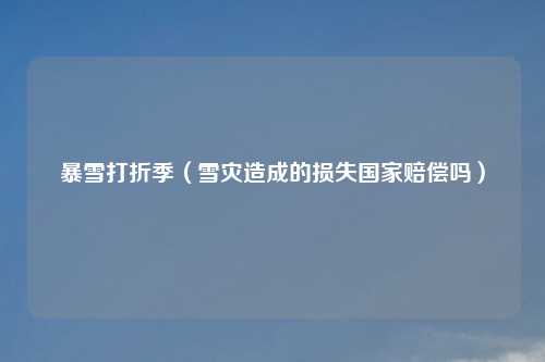 暴雪打折季（雪灾造成的损失国家赔偿吗）