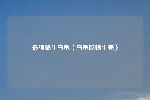 最强蜗牛乌龟（乌龟吃蜗牛壳）
